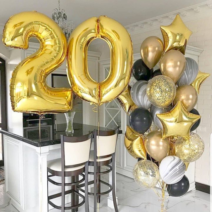 Фольгированный шар Золотая Цифра в Екатеринбурге