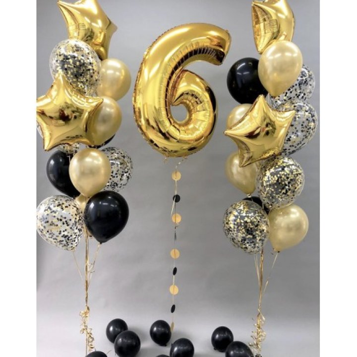 Цифра с фонтанами шаров  в Екатеринбурге