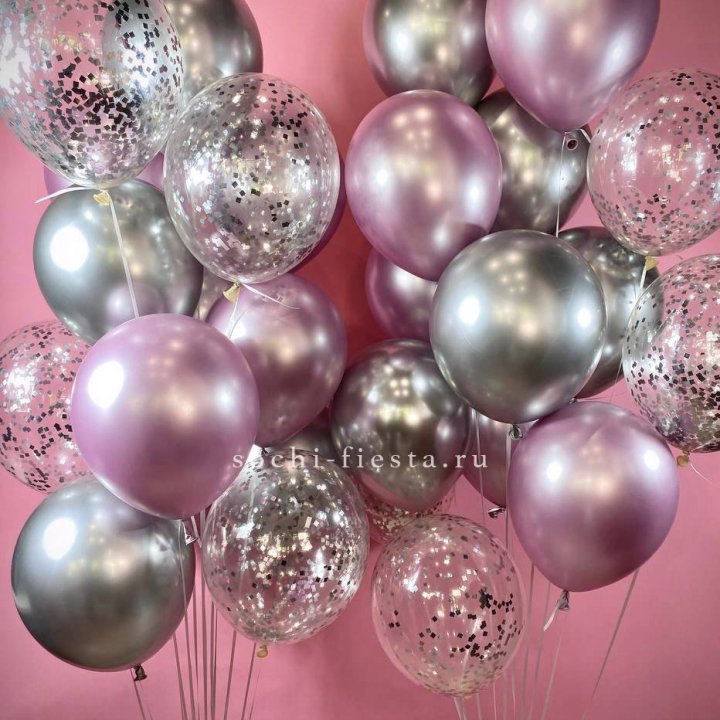 Фонтан шаров "Сильвер пинк" в Екатеринбурге