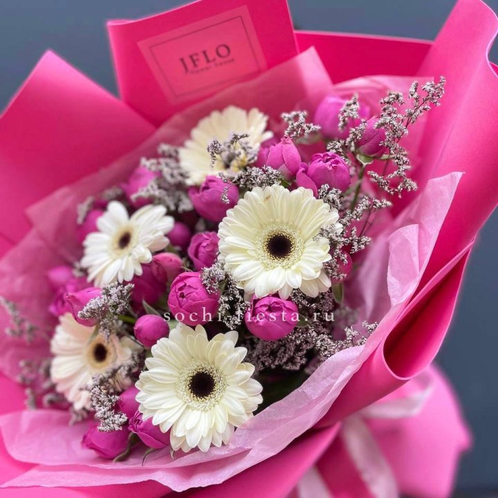 Букет гербер и мисти бабблс  в Екатеринбурге