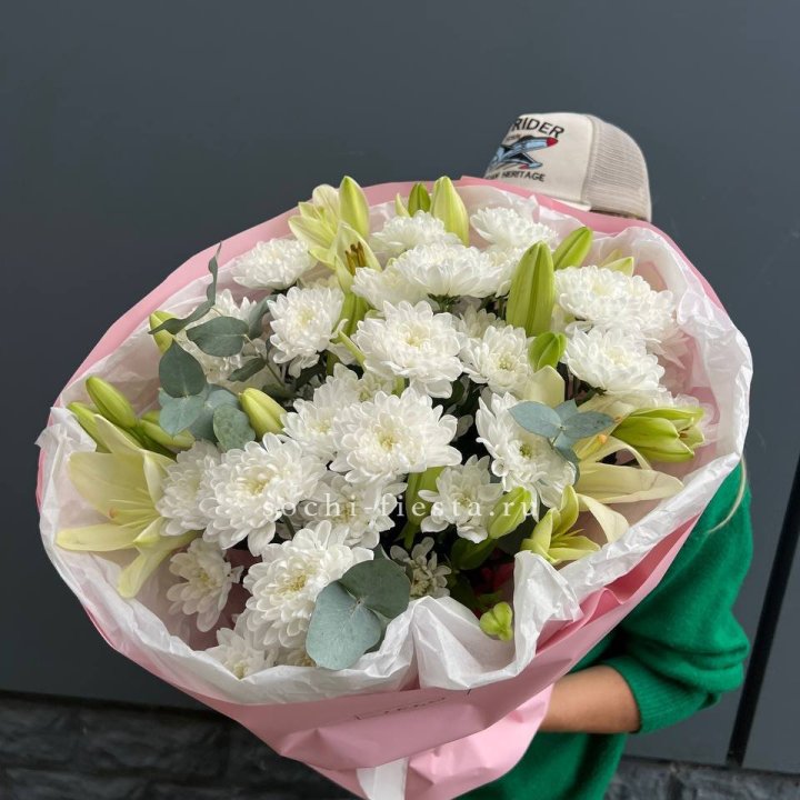  Букет  хризантемы и лилии в Екатеринбурге