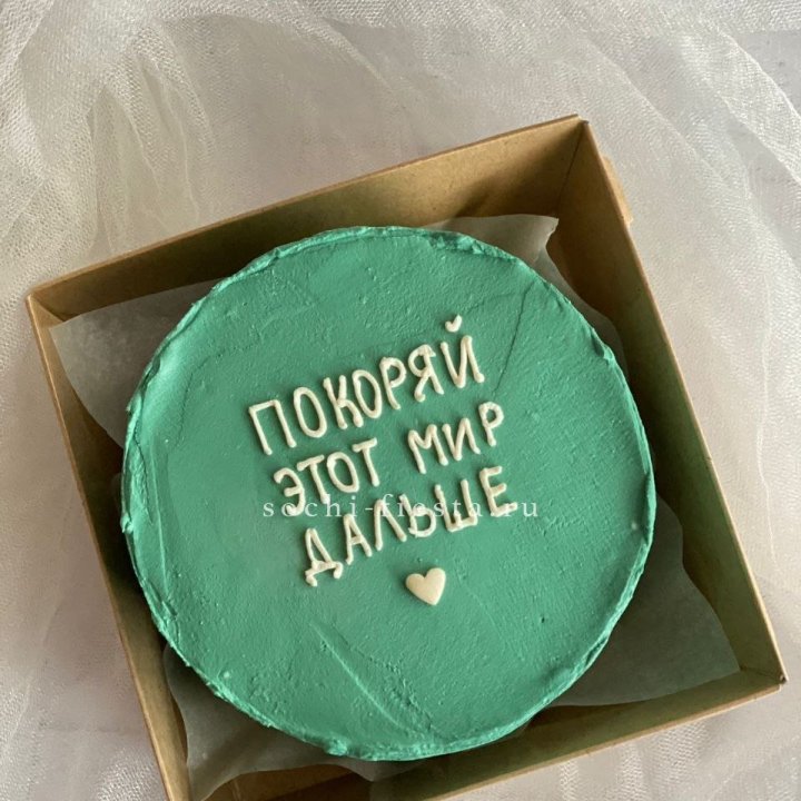 Бенто-торт "Покоряй этот мир" в Екатеринбурге