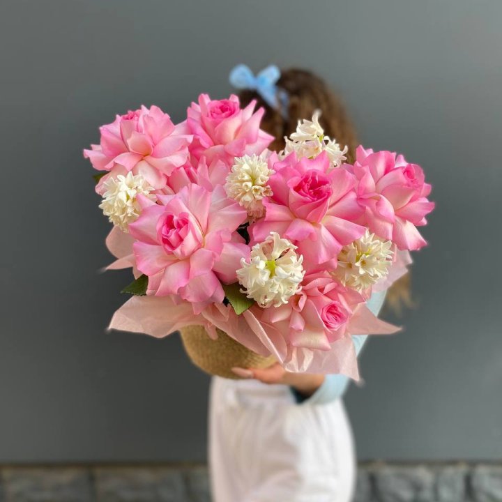 Дуо розы и гиацинты в Екатеринбурге