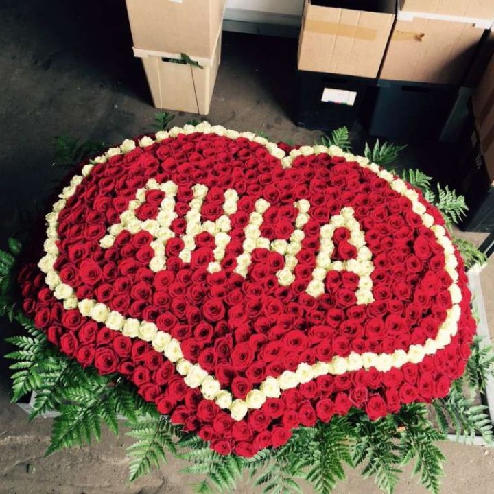 555 роз с именем в Екатеринбурге