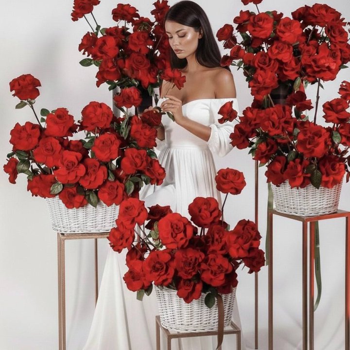 Сет из красных французских роз в Екатеринбурге