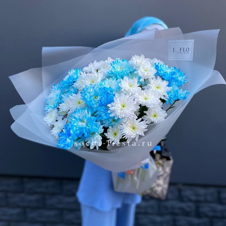 Букет хризантем "Голубая снежинка" в Екатеринбурге