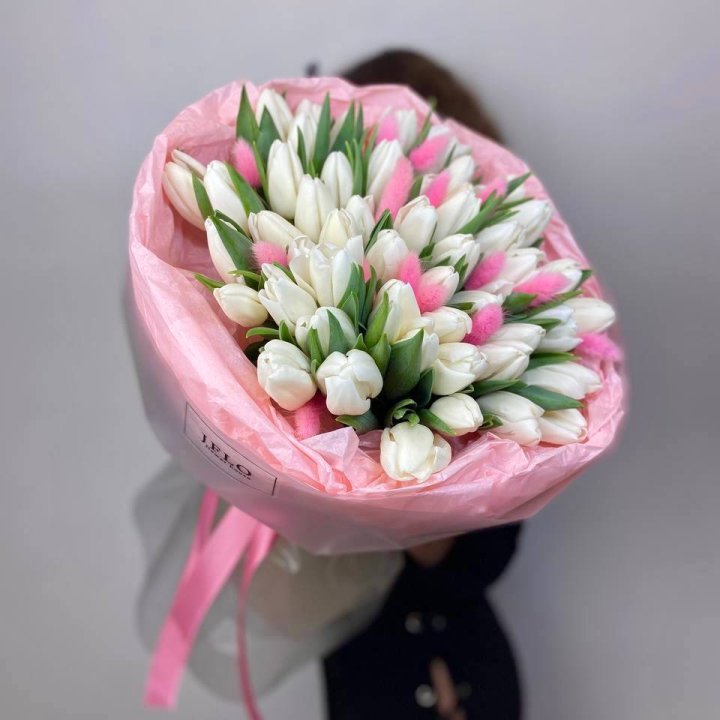 51 белый тюльпан "Рози" в Екатеринбурге