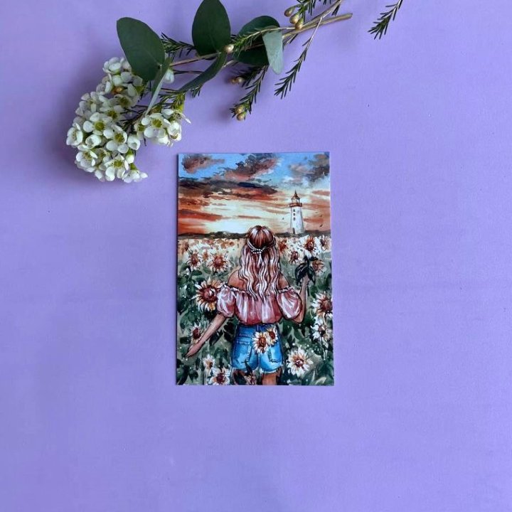 Открытка к букету "Подсолнух" в Екатеринбурге