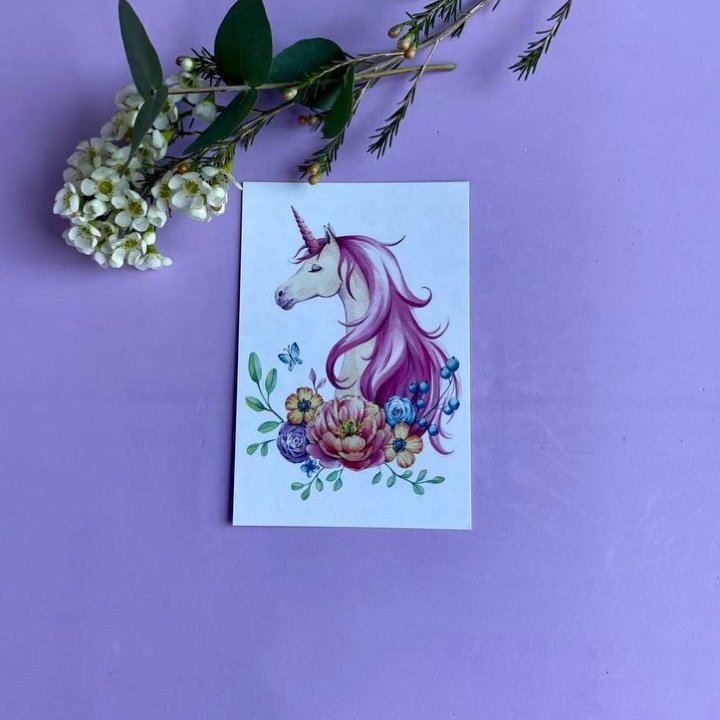 Открытка к букету "Единорог" в Екатеринбурге