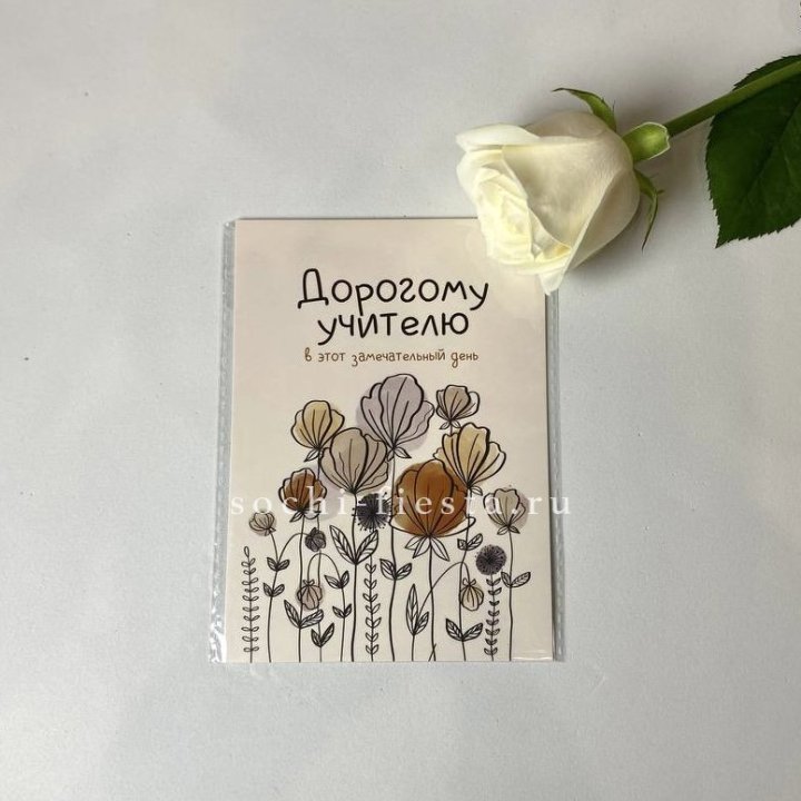 Открытка к букету "Дорогому учителю" в Екатеринбурге