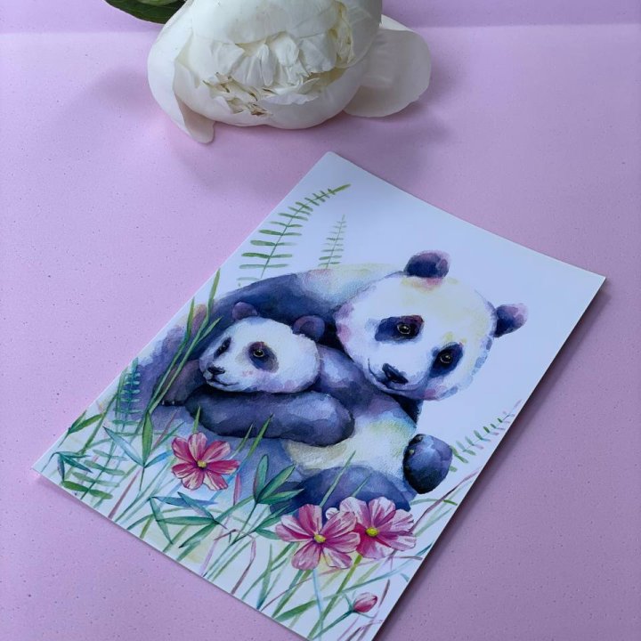 Открытка к букету "Объятие Панды" в Екатеринбурге