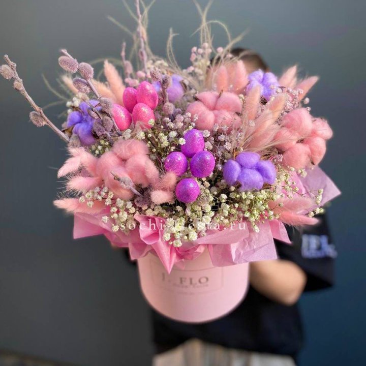 Сухоцветы в коробке  в Екатеринбурге