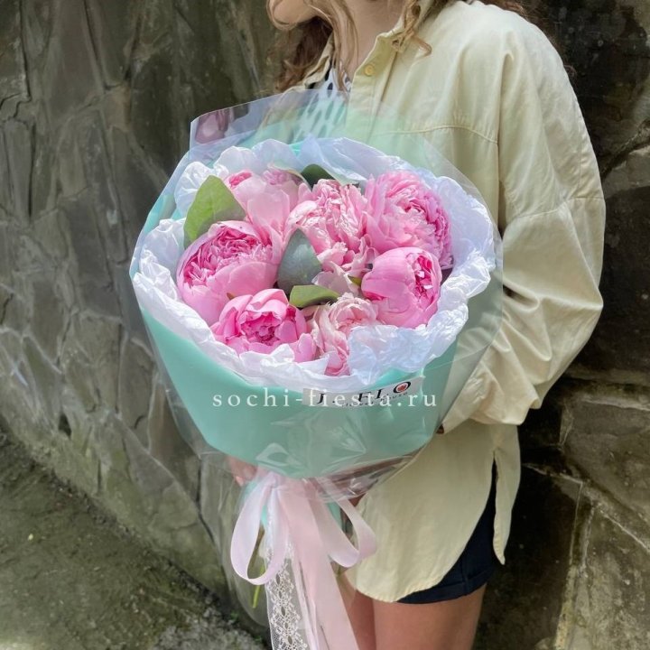 7 зефирных пионов в фоамиране в Екатеринбурге