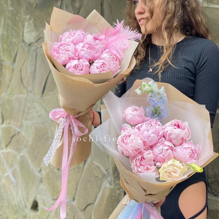 7 зефирных пионов  в Екатеринбурге