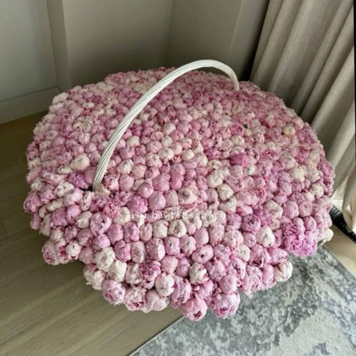 Корзина 555 пионов в Екатеринбурге