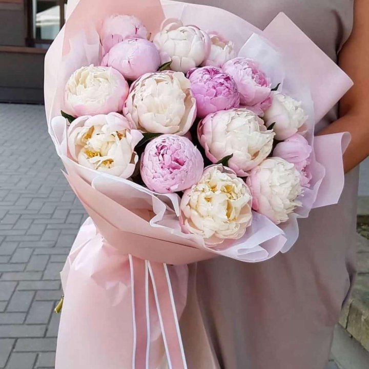Букет пионов "Маршмелоу" в Екатеринбурге