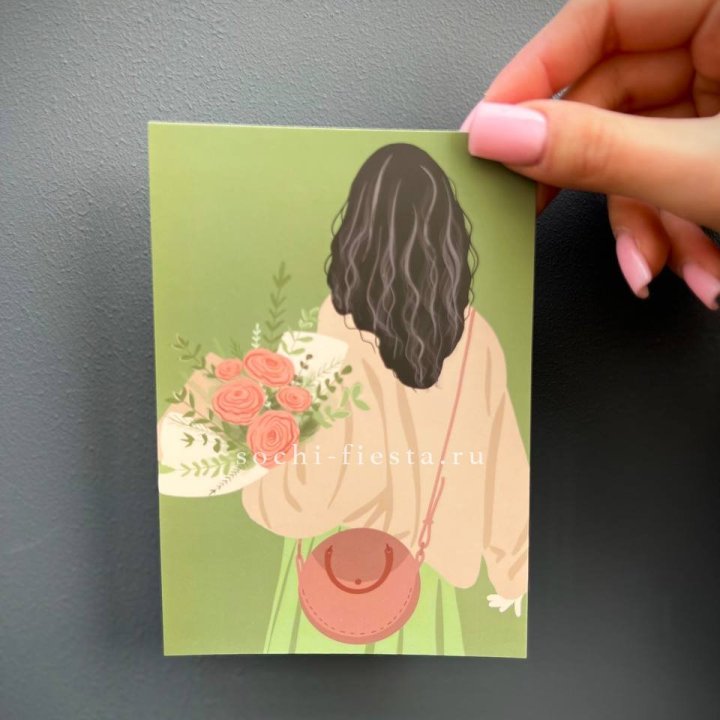 Открытка к букету "Потрясающая девушка" в Екатеринбурге