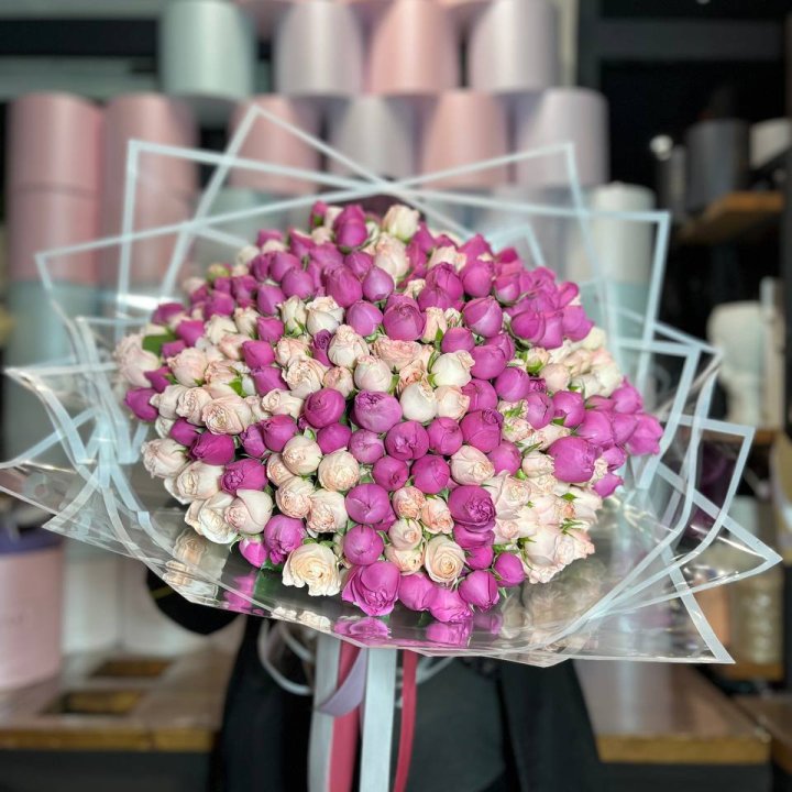 101 кустовая пионовидная роза в Екатеринбурге