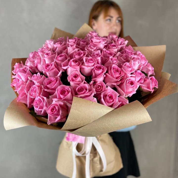 101 розовая роза в Екатеринбурге