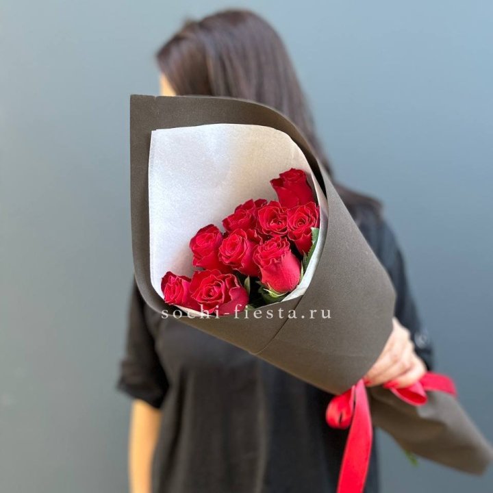 9 красных роз в фоамиране в Екатеринбурге
