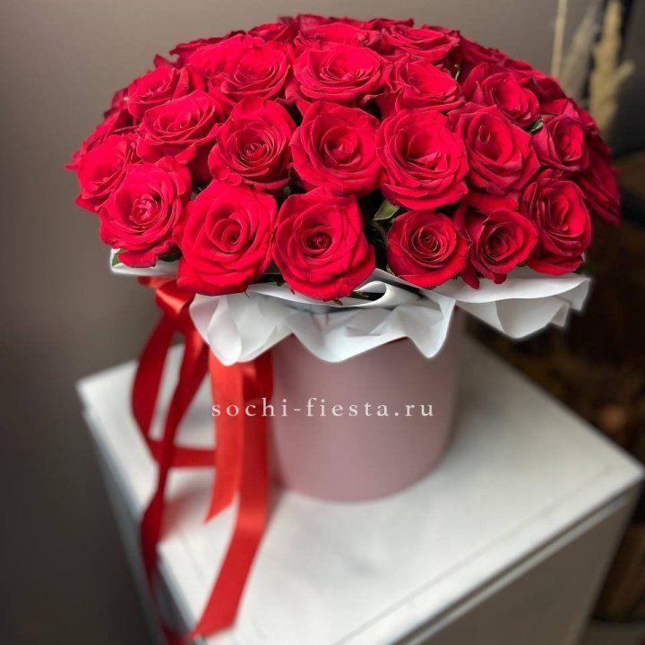 Красные розы 51шт  в коробке в Екатеринбурге