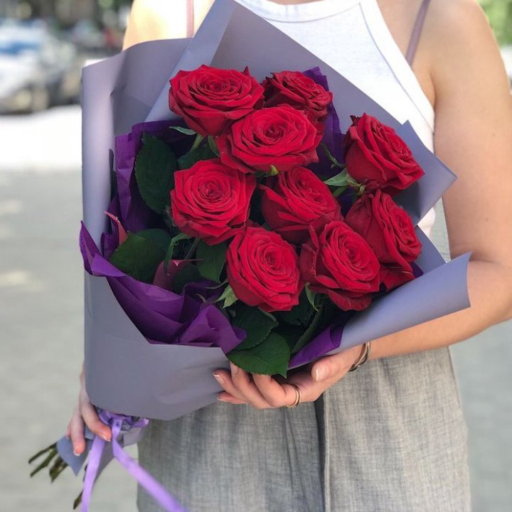 9  красных роз №1 в Екатеринбурге