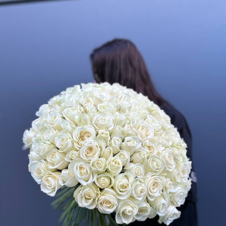 Охапка из 101 белой розы  в Екатеринбурге