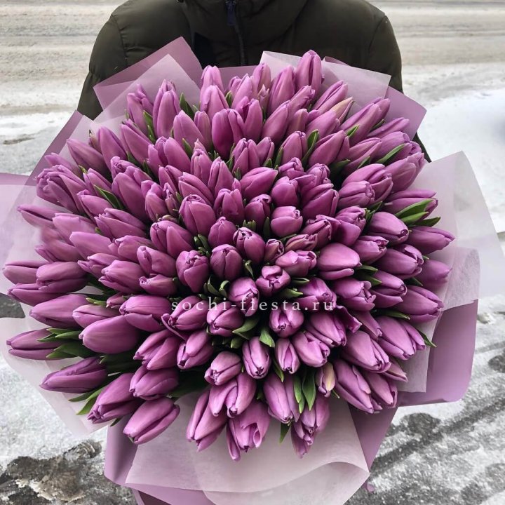101 сиреневый тюльпан в Екатеринбурге