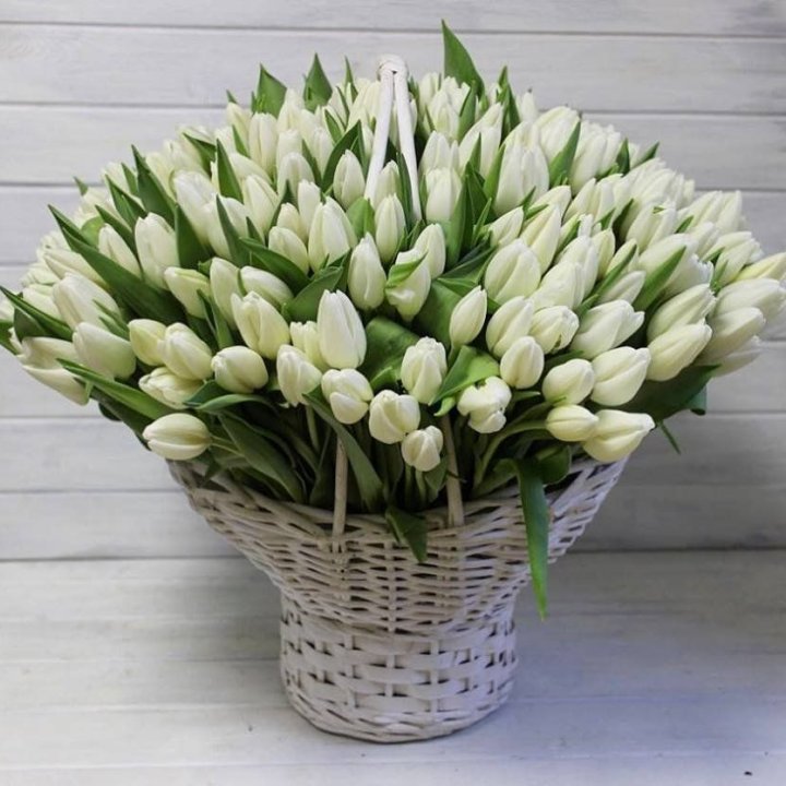Корзина из 151 тюльпана в Екатеринбурге