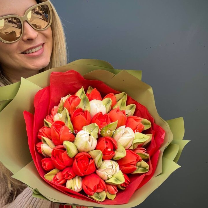 Зефирный букет из тюльпанов в Екатеринбурге